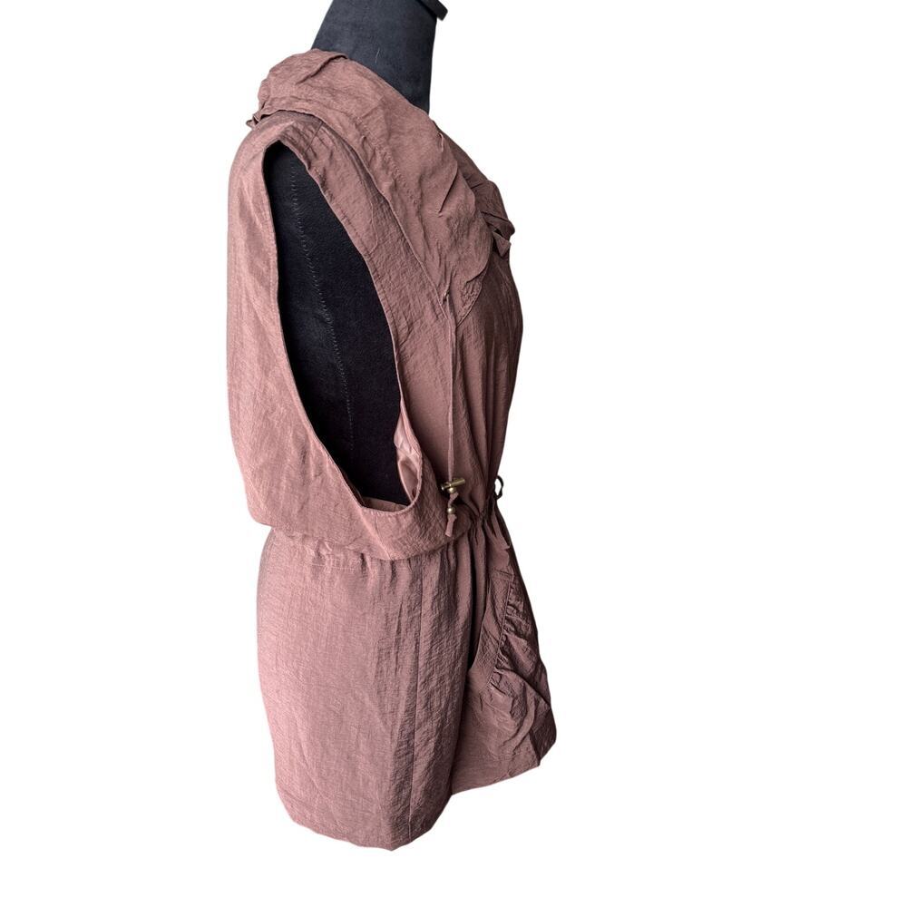 Brown Cinched Waist Sleeveless Utility Vest – English Countryside Womens 2Z - Picture 6 of 9